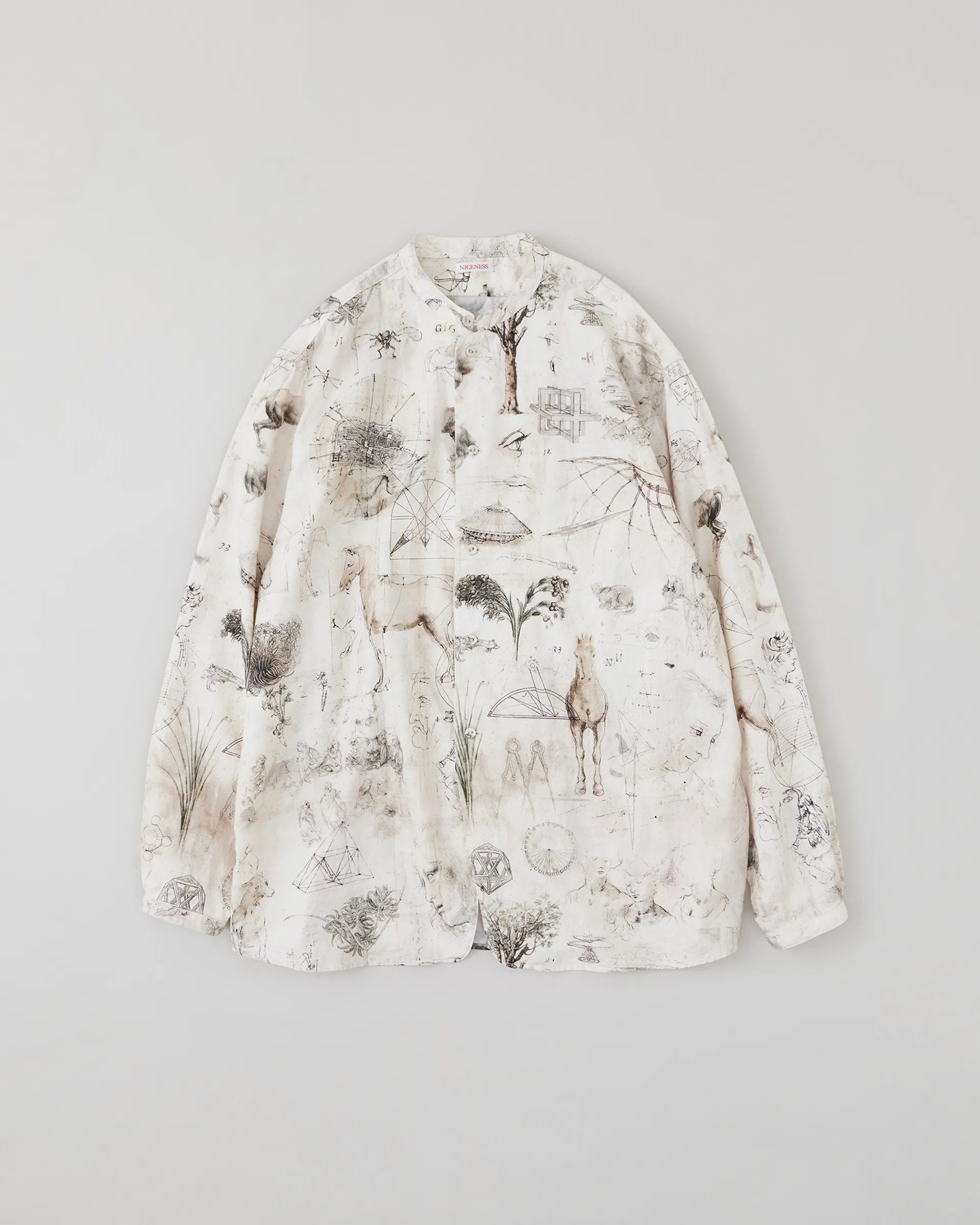 NICENESS 25AW V.CHAD / Printed Narrow Collar Shirt Jacket